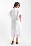 Authentic Voile Cotton Lace Detailed Short Sleeve Double Pocket White Dress - 3