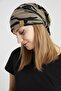 Women's Khaki, Camouflage Patterned, Rope Detailed 4 Season Hat Beanie Buff Ultra Soft Natural Combed Cotton - 3