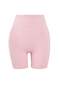 Pembe Fırçalı Soft Kumaş İç Bel Cep Detaylı Örme Spor Şort/Kısa Tayt THMSS24TY00020 - 7