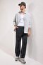 Antrasit Wide Leg Bol Kumaş Baggy Pantolon TMNSS23PL00039 - 2