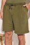 Green Oversize/Wide Cut Shorts with Stitching Detail & Bermuda Tmnss25Sr00057 - 3