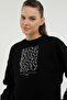 W-Sdk203 Rachel Slogan Sw Black Women's Sweatshirt - 5