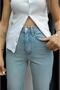 Light Blue Length Fit Cut-Out Leg Jeans - 4