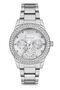 Metallic Women's Wristwatch, with Rhinestone Bracelet Gift - 3