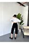 Women's High Waist Linen Look 100% Cotton Capri W204 - 3