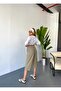 Women's High Waist Linen Look 100% Cotton Capri W204 - 3
