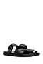 Black Buckle Women's Leather Slippers - 24sfd151518 - 3