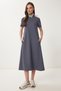 A-Line Summer Knitted Dress Anthracite Lub0005