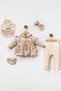 Gold Button Floral Baby Girl Newborn 5-Piece Hospital Discharge Onesie Set - 6
