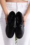 Women's Leather Elastic-Detail Mom Shoes Casual Shoes Ballet Flats - 3