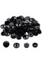 100 Pcs Plastic Snaps Black Snaps T5=12.4 mm Seamless Easy to Insert Black Snaps Set