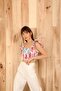 Short Sleeve Tericoton Fabric Square Collar Short Women's Blouse Crop - 3