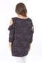 Women's Large Size Colorful Shoulder Low-cut and Flywheel Detailed Blouse 65N37800 - 4
