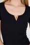 Black Gold Accessory Detailed Viscous/Soft Fabric T-Shirt 1460 - 4