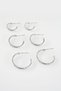 Women's 3 Sizes 6-Piece Hoop Earring Set Silver Color, Non-Tarnish, Clip-On Design for Everyday & Stylish Combinations - 3