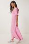 Heart Collar Textured Summer Knitted Dress Pink Lub0010 - 2