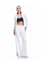 High Waist Grosgrain Detailed Wide Leg Striped Sports Sweatpants - 3