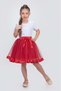 Satin Striped Tutu Girl's Skirt M00728 Red