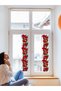 Reversible Red Rose Patterned Glass Sticker - Transparent Material, Window Decor - 3