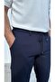 Men's Side Pockets Elastic Waist Lace-Up Comfortable Fit Fabric Relaxed Pants - 5