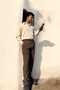 Men's Side Pockets Elastic Waist Lace-Up Comfortable Fit Fabric Relaxed Pants - 4
