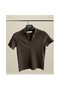 Women's Polo Neck Ribbed Camisole Short Sleeve T-Shirt
