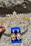 Alejandro Gold Bridal Henna Crown Special Occasion Accessory Women's Crown and Three Shuttle Earrings Set - 5