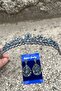 Alejandro Navy Blue Bridal Henna Crown Special Occasion Accessory Women's Crown and Drop Shuttle Earrings Set