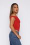 Jt6076 Drop Shoulder Stretchy Crop Blouse - 4
