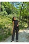 Anthracite Shoulder Detail Elastic Waist Suit - 2
