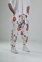 White Chinese Written Pleated Half Baggy - 3