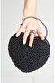 Women's Pearl Black Heart Evening Bag - 3