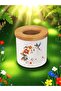 Bird and Flower Printed 3-Piece Wooden Ceramic Desktop Pen Holder Pen Case Office Gift - 3