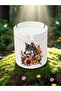 Wolf and Flower Printed 3-Piece Ceramic Ashtray Ash Tray - Birthday Gift for Men Women - 3