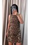 KALIN ASKILI MİNİ LEOPAR ELBİSE - 4