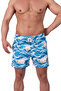 Bronz Ocean Wave Men's Swim Shorts Quick Dry Aquadry Fabric, Blue Shades, Zipper Pocket XL - 3