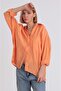 Off-Shoulder Oversize Shirt Orange - 2