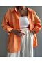 Off-Shoulder Oversize Shirt Orange - 3