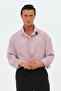 4 Seasons 100% Cotton Retro Collar Oversize Men's Lilac Shirt - 7