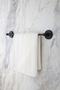 Black Long Towel Holder / Narrow Covered Toilet Roll Holder Set of 2 - 2