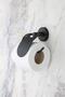 Black Long Towel Holder / Narrow Covered Toilet Roll Holder Set of 2 - 3