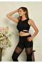 Black Cropped Leggings Set - 90% Cotton (Slim Fit) - 4