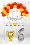 6 Year Old Yellow Red Themed Birthday Set Yellow Red Balloon Football Themed Cup Foil Balloon