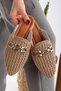 Women's Lace Embroidered Chain House Slippers Outdoor Slippers - 3