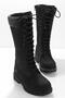 Black Leather Women's Boots & Bootie Cat0111121401 - 2