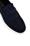 Genuine Suede Navy Blue Men's Loafer Shoes - 5