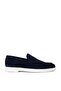 Genuine Suede Navy Blue Men's Loafer Shoes