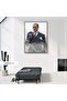 Single Mustafa Kemal Atatürk Painting with Metal Frame and Real Glass