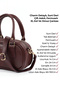 Burgundy Shk207 Faux Leather Charm Detailed Zippered Hand, Arm and Shoulder Bag with Strap - 8