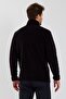 Classics Men's Black Standard Fit Daily Comfortable Zip Collar Fleece Sports Sweatshirt - 6